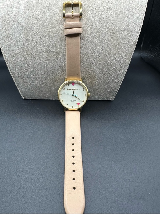 Kate Spade Women’s Its 5 O’Clock Somewhere Leather Watch Needs Battery